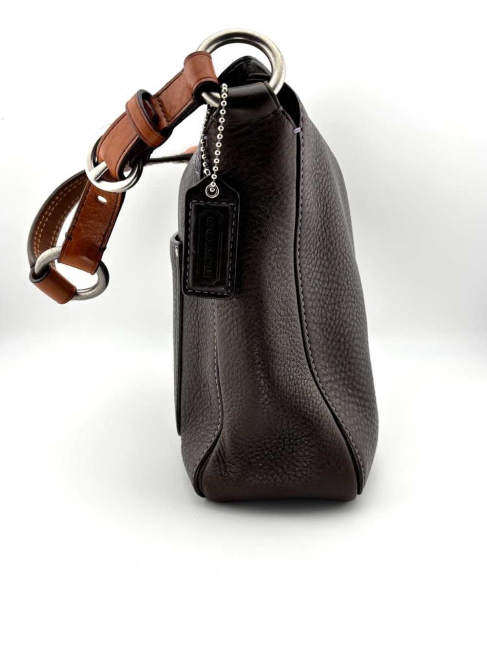 Coach E06S-10131 Chelsea Brown Pebbled Leather Hobo Shoulder Handbag - Picture 7 of 14